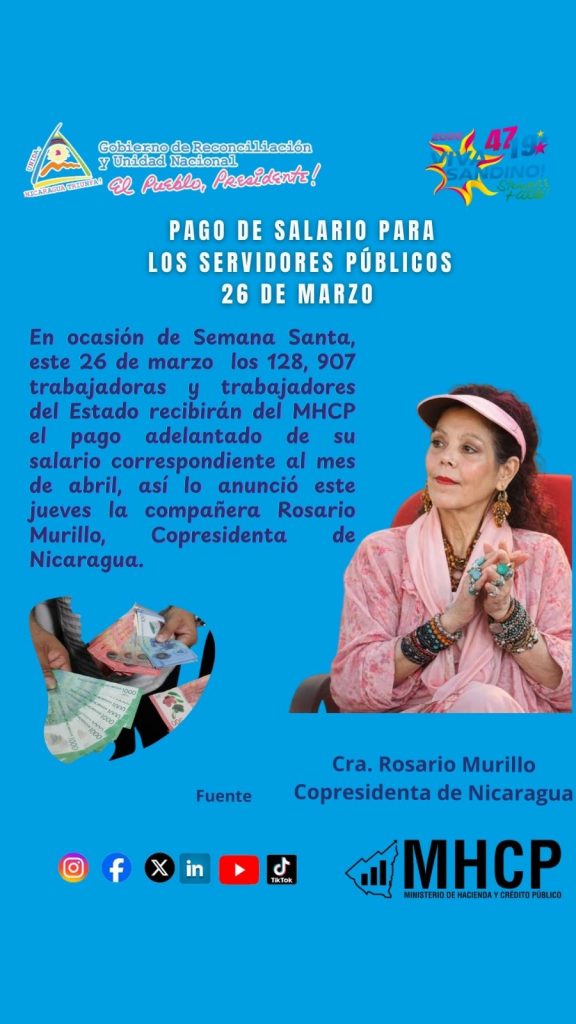 Pago de salario para los servidores públicos marzo 2026