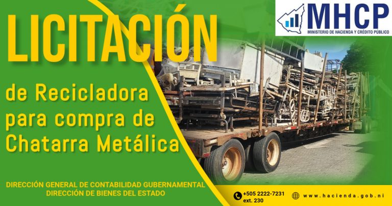 Aviso de Liquidación de Bienes Muebles en condición de Chatarra Metálica 2026